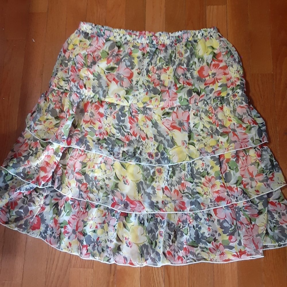 Kim Rogers Ruffel Skirt Womans XL Petite